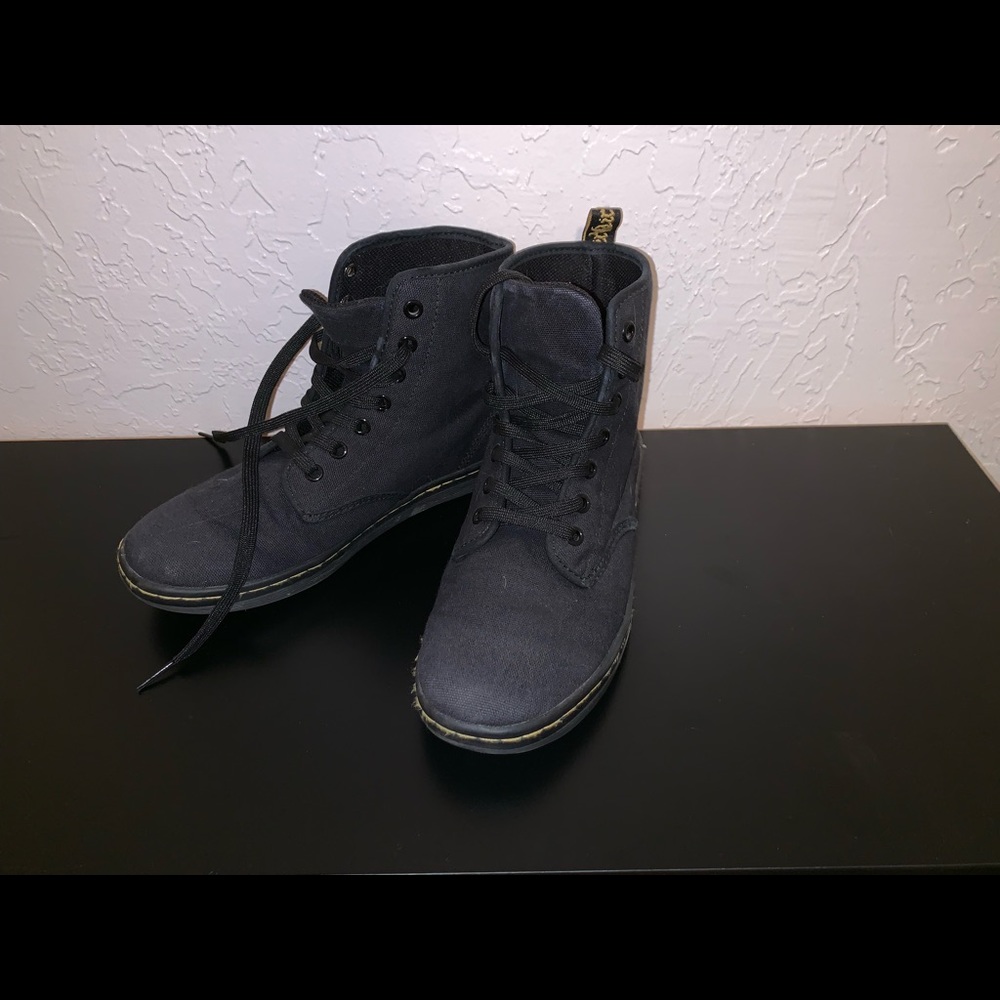 Dr. Martens black canvas Shoreditch ankle boot